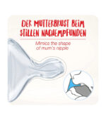 Detailaufnahme des NUK Anti-Kolik-Ventils in der First Choice+ Babyflasche