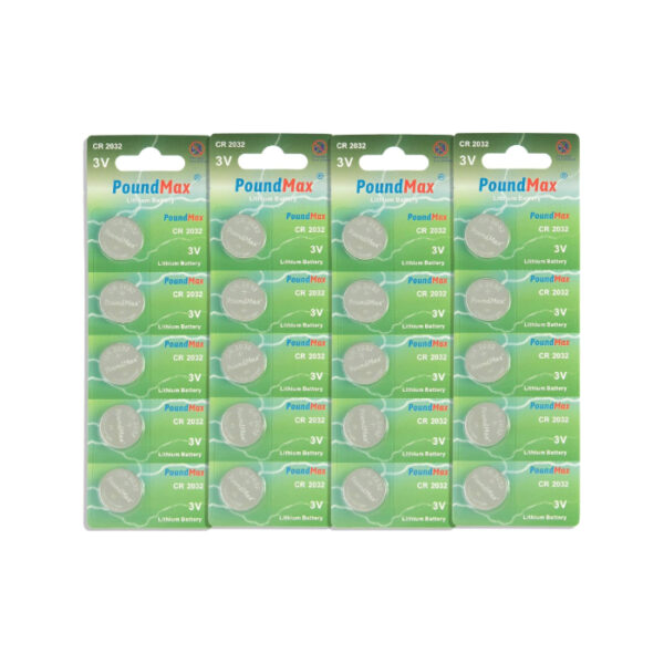 PoundMax 2032 CR2032 DL2032 ECR2032 Lithium-Knopfzellenbatterien, 3 V, 20 Stück