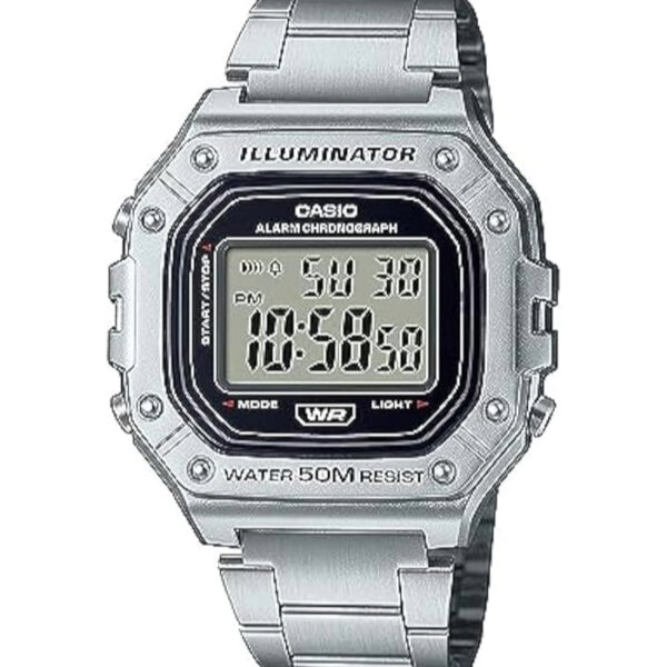 Casio Herren-Armbanduhr W-218H-1AVCF, klassisches Digitalanzeige, Quarz, Schwarz