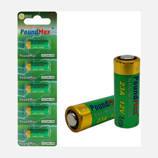 PoundMax Alkaline-Sicherheitsbatterien, 23AE/A23/LRV08/MN21, 12 V, 5 Stück