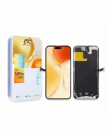JK Premium in-cell display for iPhone 14 Pro Max showing front and back of the LCD with retail box