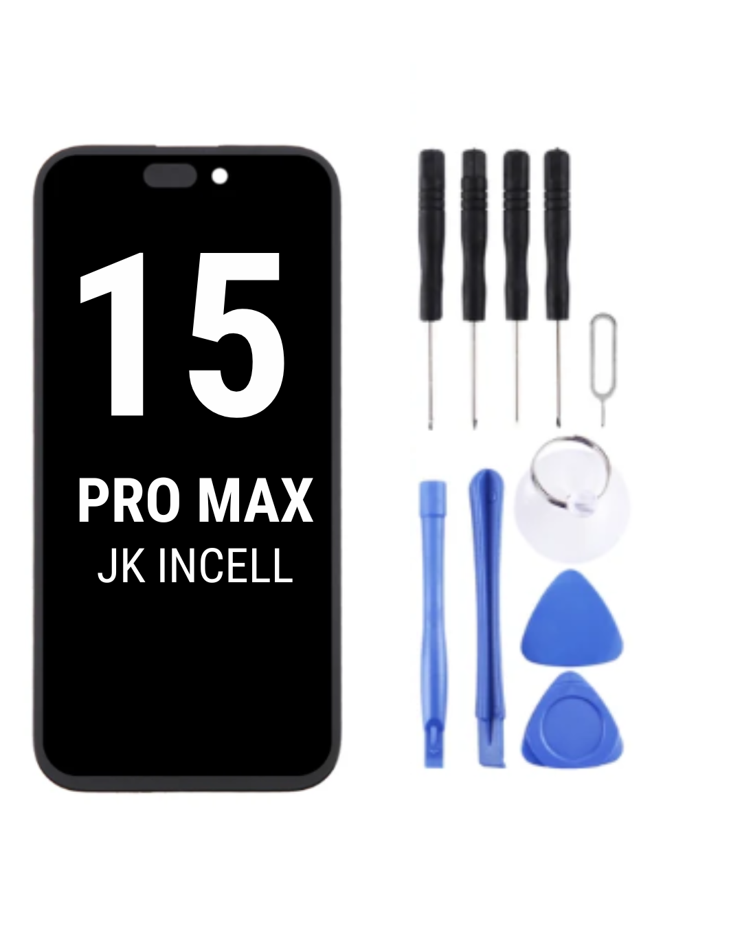 JK In-Cell Display iPhone 15 Pro Max – Modul & Tools JK In-Cell Display für iPhone 15 Pro Max mit separatem Werkzeug-Set