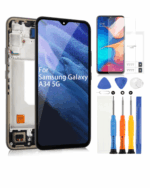 Samsung Galaxy A34 5G LCD Display mit Rahmen und komplettem Reparatur-Kit