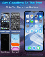 Vorher-Nachher-Vergleich: defekte A34-Bildschirme und erneuertes Display