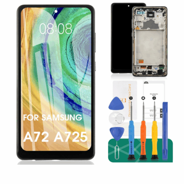 SUNIX InCell Display für Samsung Galaxy A72 A725 mit Rahmen und Werkzeugset