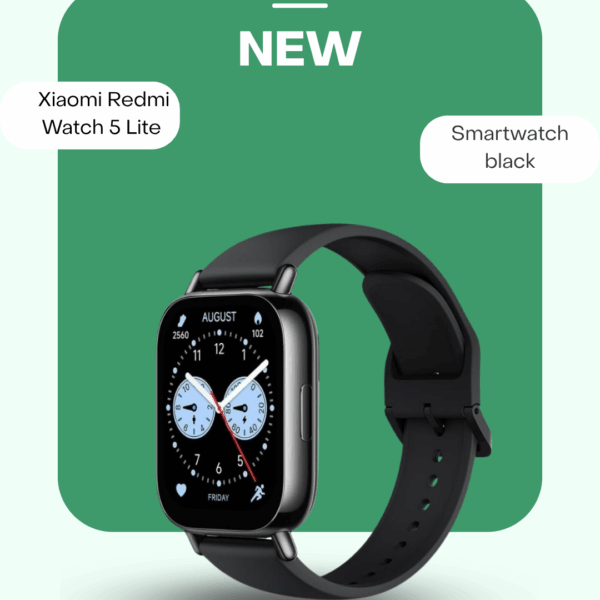 Xiaomi Redmi Watch 5 Lite Smartwatch Black – 1.96" AMOLED Display, 18 Days Battery, GNSS, Dual Mic – B2B Wholesale Europe