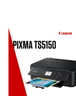 Canon PIXMA TS5150 Drucker mit farbigem Dokument im Ausgabefach