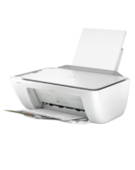 Schrägansicht des HP DeskJet 2810e All-in-One Druckers mit geschlossenem Deckel