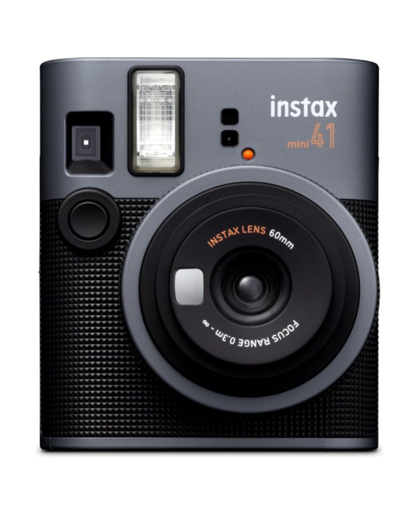 Fujifilm Instax Mini 41 Sofortbildkamera in Schwarz in der Frontansicht