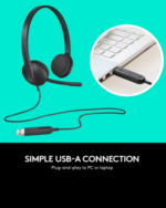 Logitech USB Headset H340 mit Hinweis auf klaren digitalen Stereo-Sound