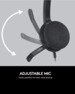 Verstellbares Mikrofon des Logitech H340 Headsets zur optimalen Stimmaufnahme