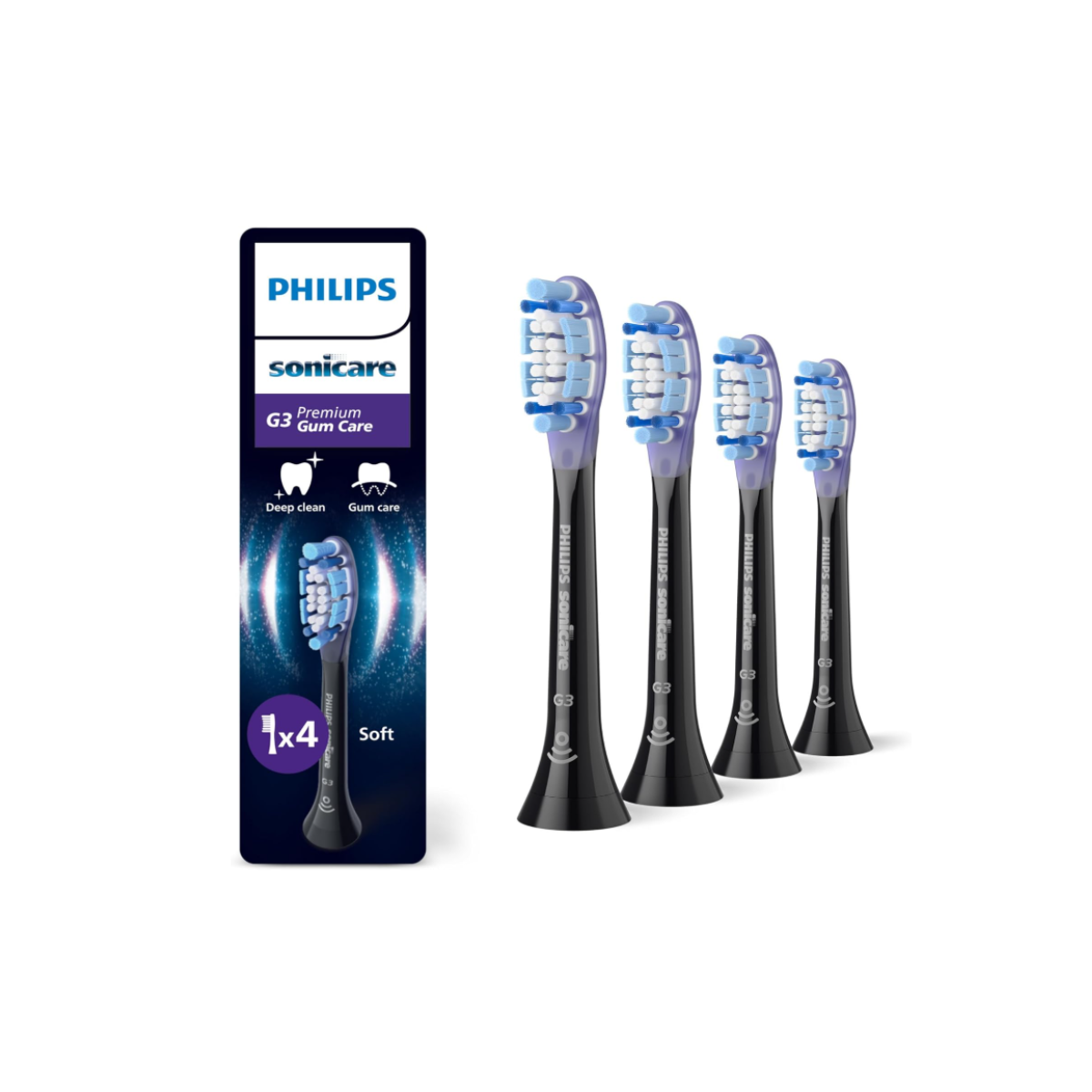 Philips Sonicare G3 Premium Gum Care Ersatzbürstenköpfe im 4er-Pack für elektrische Zahnbürsten