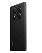 Schräg von hinten fotografiertes Xiaomi Redmi Note 14 Pro 5G Midnight Black mit hervorgehobenen Kameralinsen