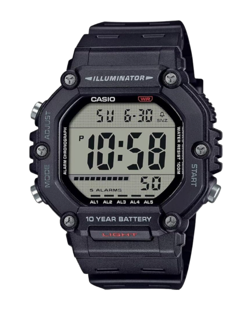 Casio AE-1600H-1AVEF Digitaluhr schwarz Vorderansicht