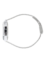 Geöffnetes Edelstahlarmband der Casio A168WA-1YES mit Faltschließe