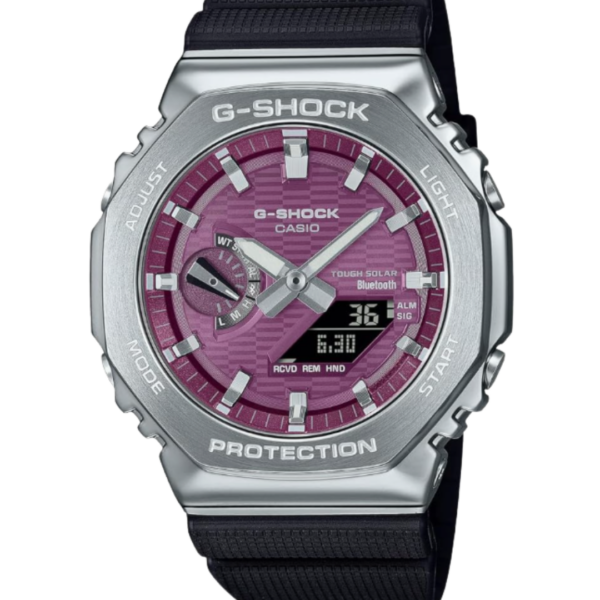 Casio G-SHOCK GBM-2100A-4BER – Elegante Sportuhr mit Tough Solar & Bluetooth in Weinrot