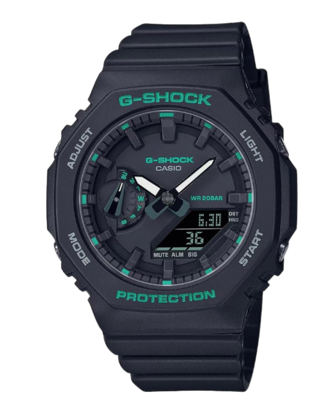 casio-g-shock-gma-s2100ga-1aer-carbon-core-guard-schwarz-gruen Casio G-SHOCK GMA-S2100GA-1AER – Robuste Eleganz in Schwarz - Image 1