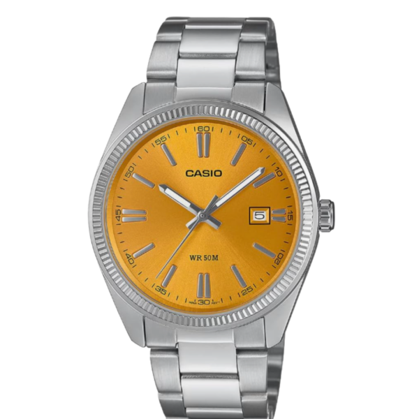 Casio Collection Herrenuhr MTP-1302PD-9AVEF – Klassik mit gelbem Zifferblatt