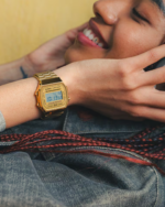 Casio Vintage Gold Illuminator Hintergrundbeleuchtung blaugrün