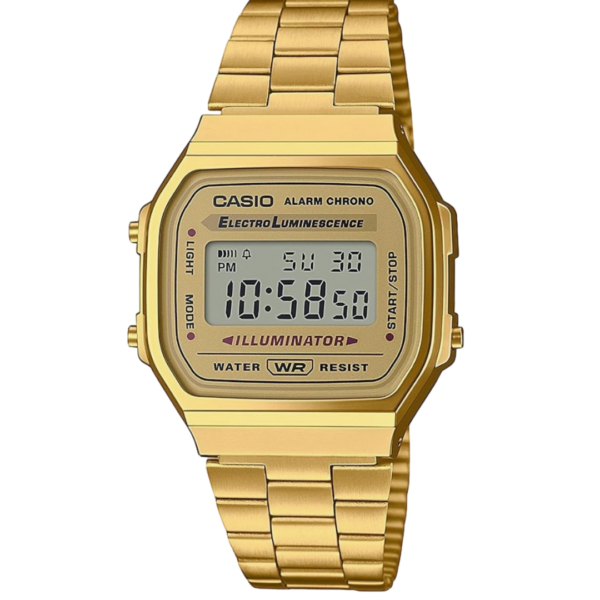 Casio Vintage Digitaluhr Gold Vorderansicht Wolfsohn B2B Markt