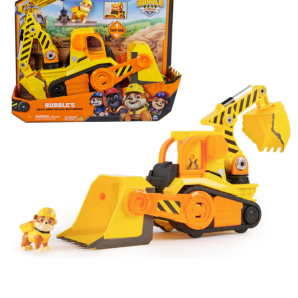 Rubble & Crew Deluxe Bulldozer Baufahrzeug mit Rubble Spielfigur Wolfsohn B2B